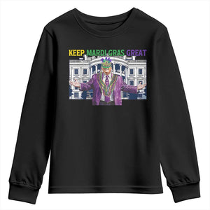 Trump Mardi Gras Youth Sweatshirt Carnival New Orleans Trip Parade Outfit TS10 Black Print Your Wear