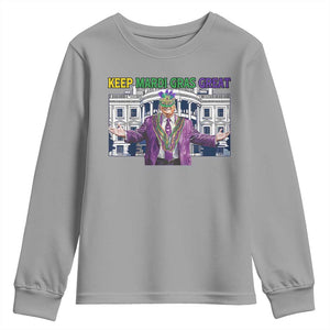 Trump Mardi Gras Youth Sweatshirt Carnival New Orleans Trip Parade Outfit TS10 Sport Gray Print Your Wear