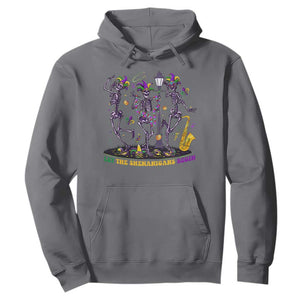 Funny Mardi Gras Hoodie Dancing Skeleton Let The Shenanigans Begin TS10 Charcoal Print Your Wear
