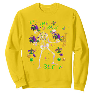 Funny Mardi Gras Sweatshirt Let The Shenanigans Begin Juggling Skeleton TS10 Daisy Print Your Wear