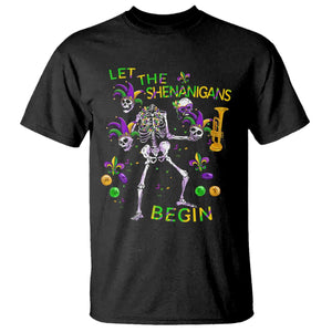Funny Mardi Gras T Shirt Let The Shenanigans Begin Juggling Skeleton TS10 Black Print Your Wear