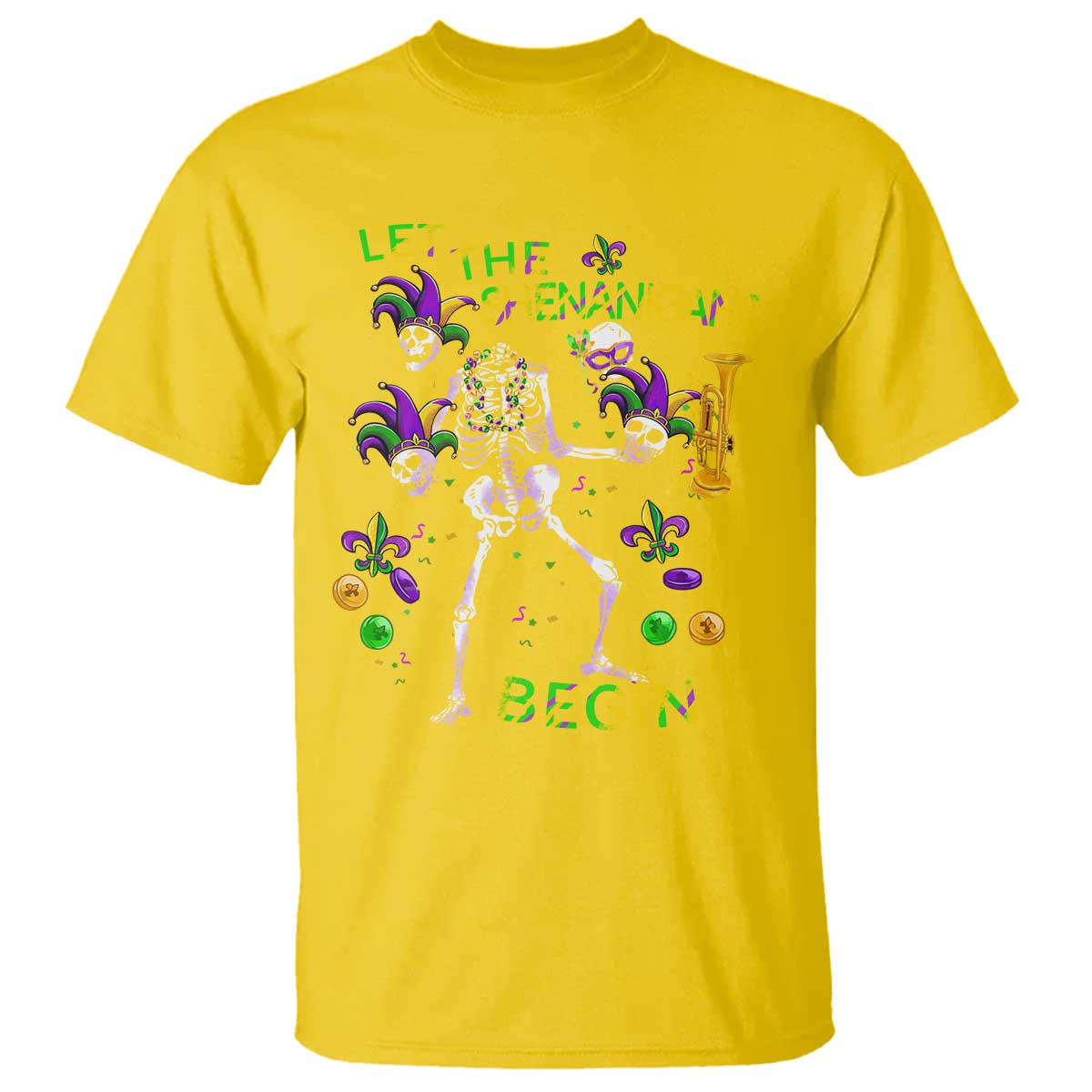 Funny Mardi Gras T Shirt Let The Shenanigans Begin Juggling Skeleton TS10 Daisy Print Your Wear