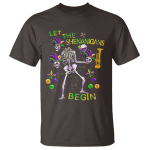 Funny Mardi Gras T Shirt Let The Shenanigans Begin Juggling Skeleton TS10 Dark Chocolate Print Your Wear