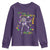 Funny Mardi Gras Youth Sweatshirt Let The Shenanigans Begin Juggling Skeleton TS10 Purple Print Your Wear