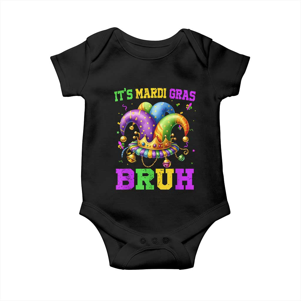 Bruh Mardi Gras Baby Onesie Jester Outfit Teens Boys Kids Mardi Gras TS10 Black Print Your Wear