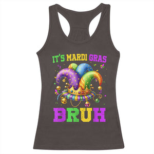 Bruh Mardi Gras Racerback Tank Top Jester Outfit Teens Boys Kids Mardi Gras TS10 Dark Chocolate Print Your Wear