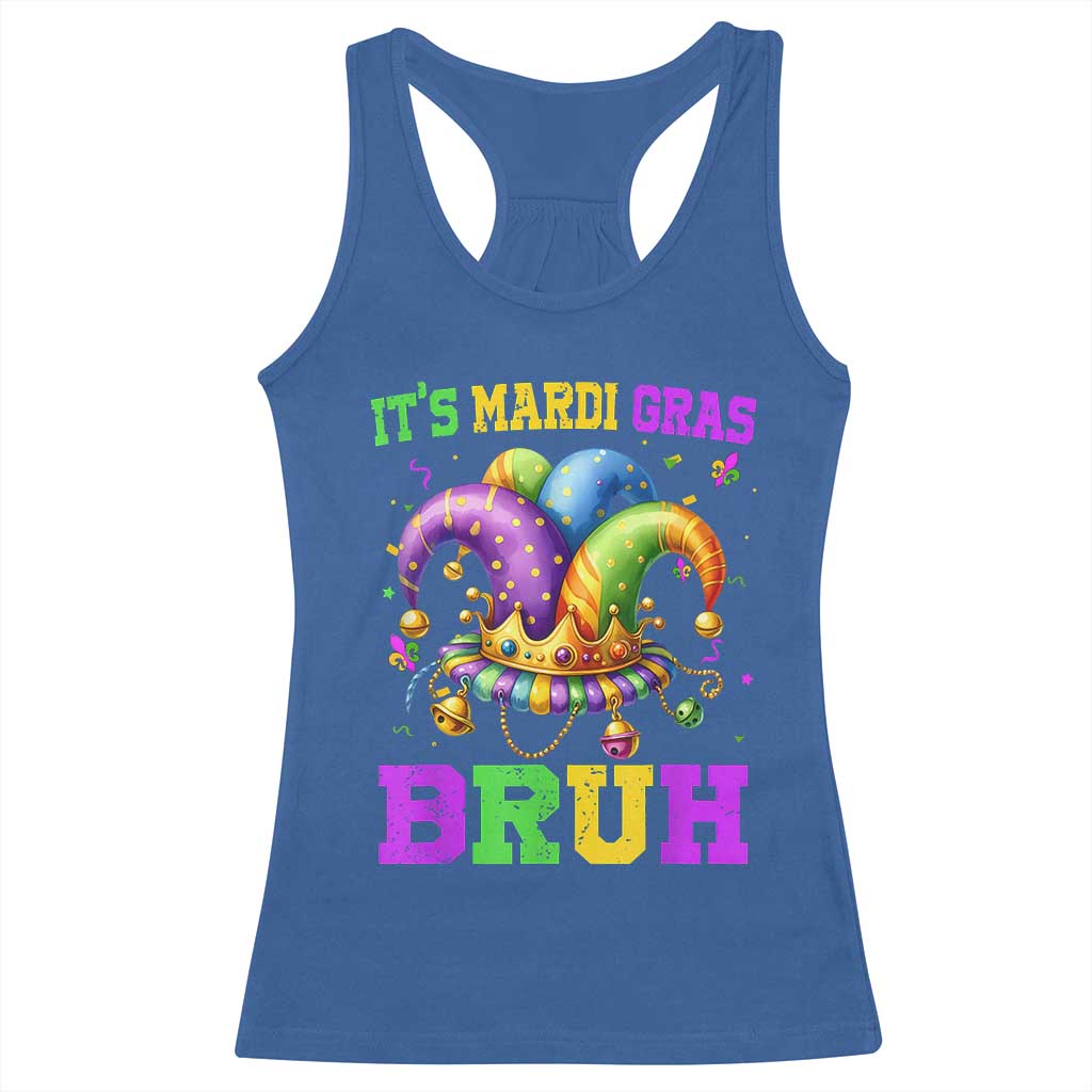 Bruh Mardi Gras Racerback Tank Top Jester Outfit Teens Boys Kids Mardi Gras TS10 Royal Blue Print Your Wear