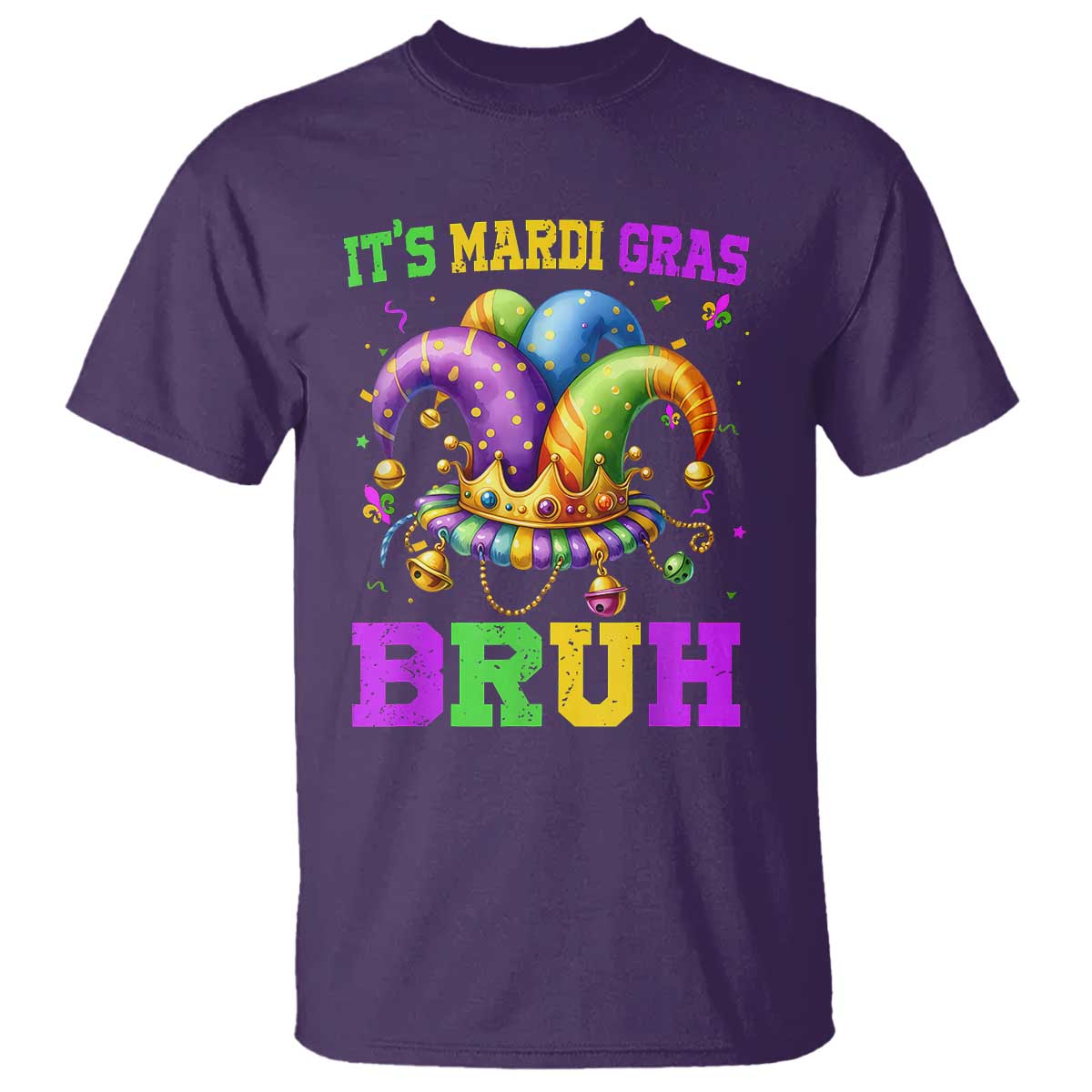 Bruh Mardi Gras T Shirt Jester Outfit Teens Boys Kids Mardi Gras TS10 Purple Print Your Wear