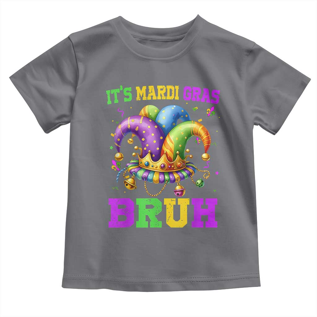 Bruh Mardi Gras Toddler T Shirt Jester Outfit Teens Boys Kids Mardi Gras TS10 Charcoal Print Your Wear