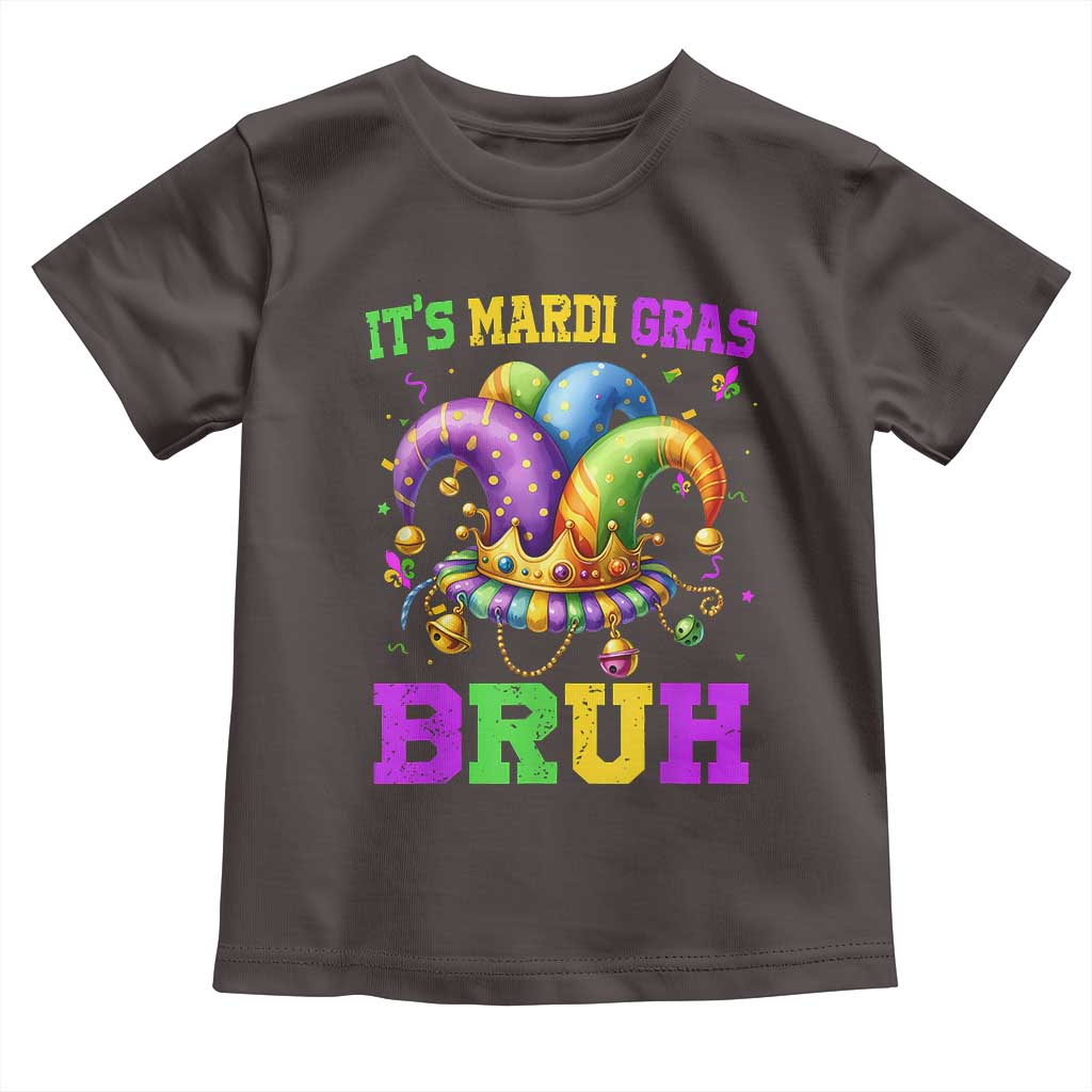 Bruh Mardi Gras Toddler T Shirt Jester Outfit Teens Boys Kids Mardi Gras TS10 Dark Chocolate Print Your Wear