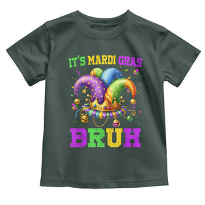 Bruh Mardi Gras Toddler T Shirt Jester Outfit Teens Boys Kids Mardi Gras TS10 Dark Forest Green Print Your Wear
