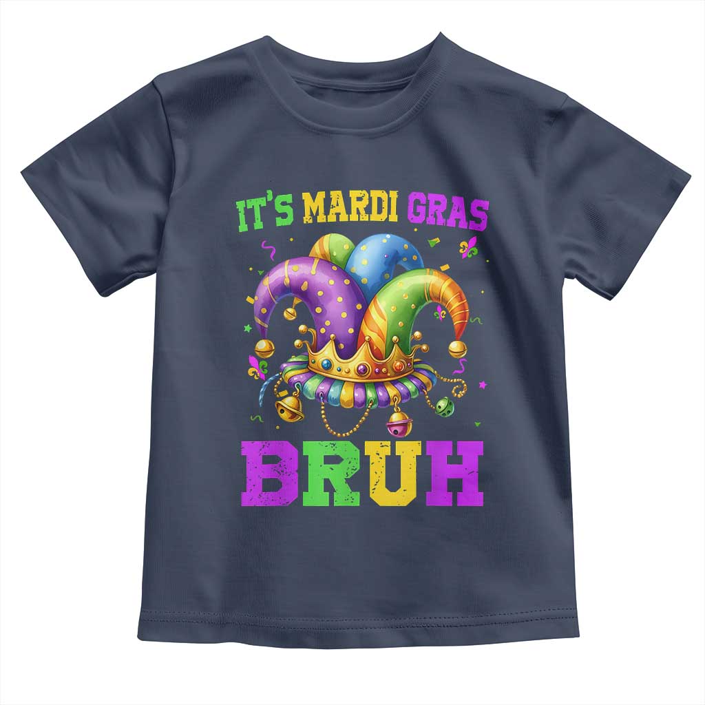 Bruh Mardi Gras Toddler T Shirt Jester Outfit Teens Boys Kids Mardi Gras TS10 Navy Print Your Wear