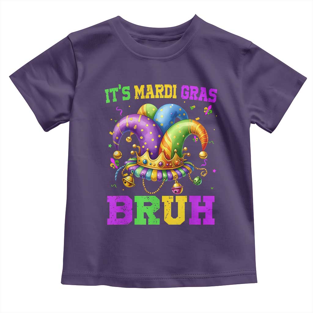 Bruh Mardi Gras Toddler T Shirt Jester Outfit Teens Boys Kids Mardi Gras TS10 Purple Print Your Wear