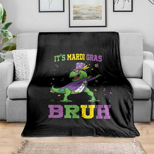 Bruh Mardi Gras Throw Blanket Dinosaur Meme New Orleans Party Custume Beads TS10 Print Your Wear