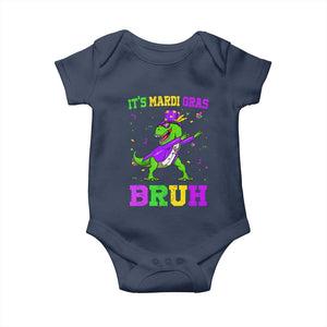 Bruh Mardi Gras Baby Onesie Dinosaur Meme New Orleans Party Custume Beads TS10 Navy Print Your Wear