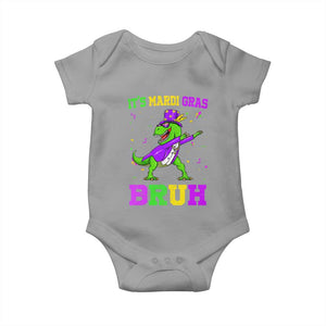Bruh Mardi Gras Baby Onesie Dinosaur Meme New Orleans Party Custume Beads TS10 Sport Gray Print Your Wear