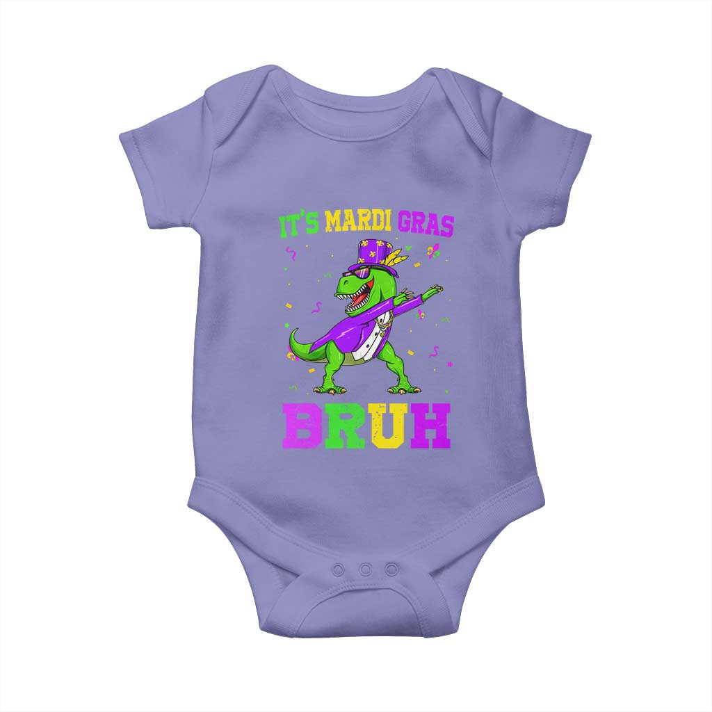Bruh Mardi Gras Baby Onesie Dinosaur Meme New Orleans Party Custume Beads TS10 Violet Print Your Wear