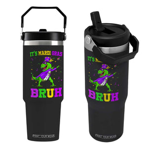 Bruh Mardi Gras Flip Straw Tumbler Dinosaur Meme New Orleans Party Custume Beads TS10 One Size: 30 oz Black Print Your Wear