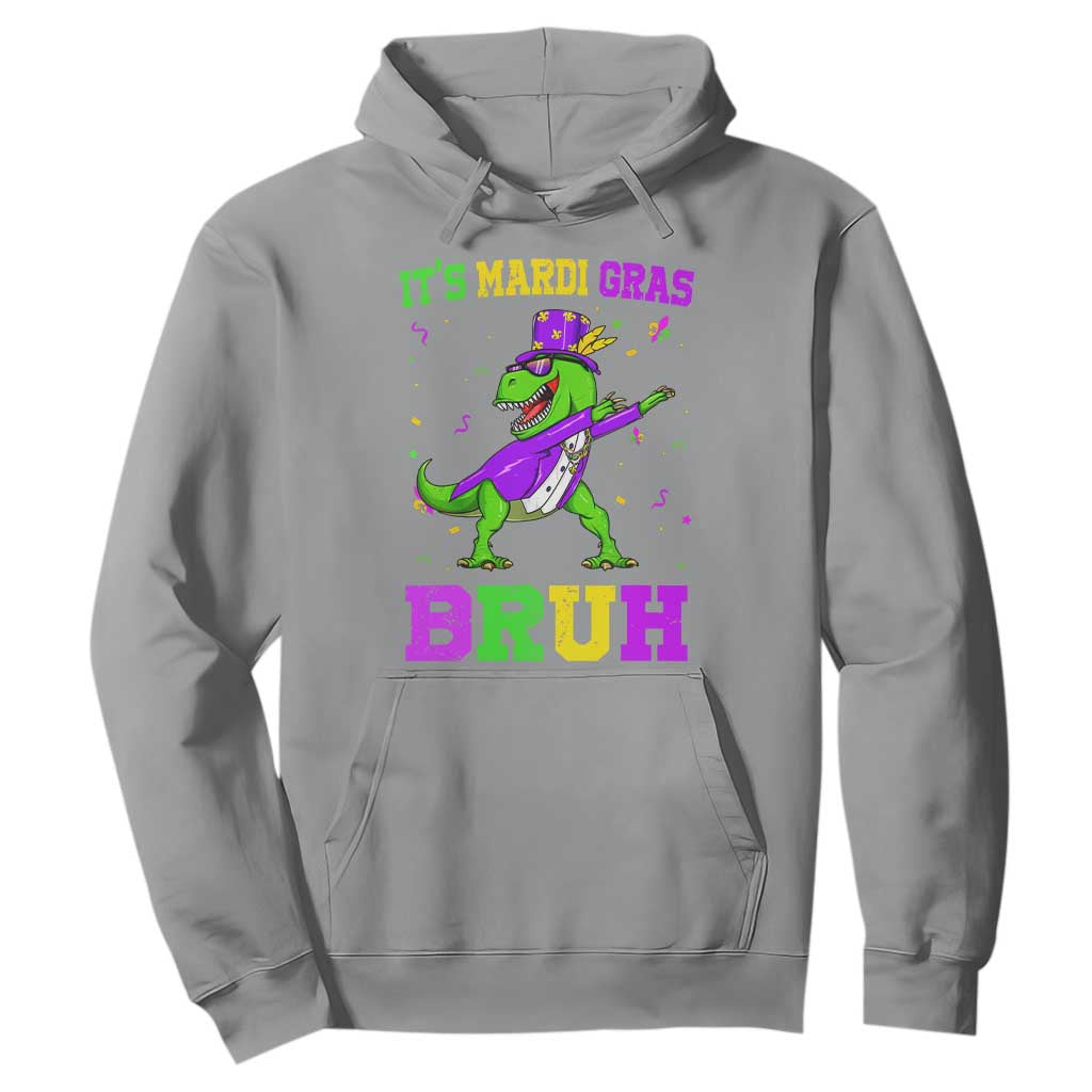 Bruh Mardi Gras Hoodie Dinosaur Meme New Orleans Party Custume Beads TS10 Sport Gray Print Your Wear