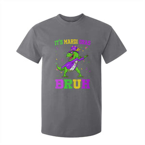Bruh Mardi Gras T Shirt For Kid Dinosaur Meme New Orleans Party Custume Beads TS10 Charcoal Print Your Wear