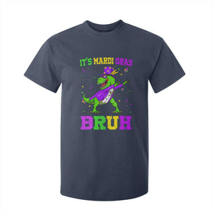 Bruh Mardi Gras T Shirt For Kid Dinosaur Meme New Orleans Party Custume Beads TS10 Navy Print Your Wear