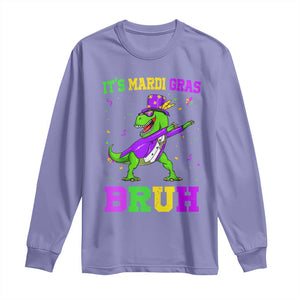Bruh Mardi Gras Long Sleeve Shirt Dinosaur Meme New Orleans Party Custume Beads TS10 Violet Print Your Wear