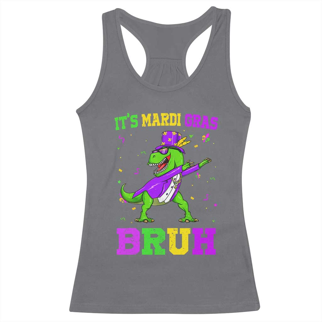 Bruh Mardi Gras Racerback Tank Top Dinosaur Meme New Orleans Party Custume Beads TS10 Charcoal Print Your Wear