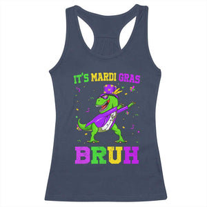 Bruh Mardi Gras Racerback Tank Top Dinosaur Meme New Orleans Party Custume Beads TS10 Navy Print Your Wear