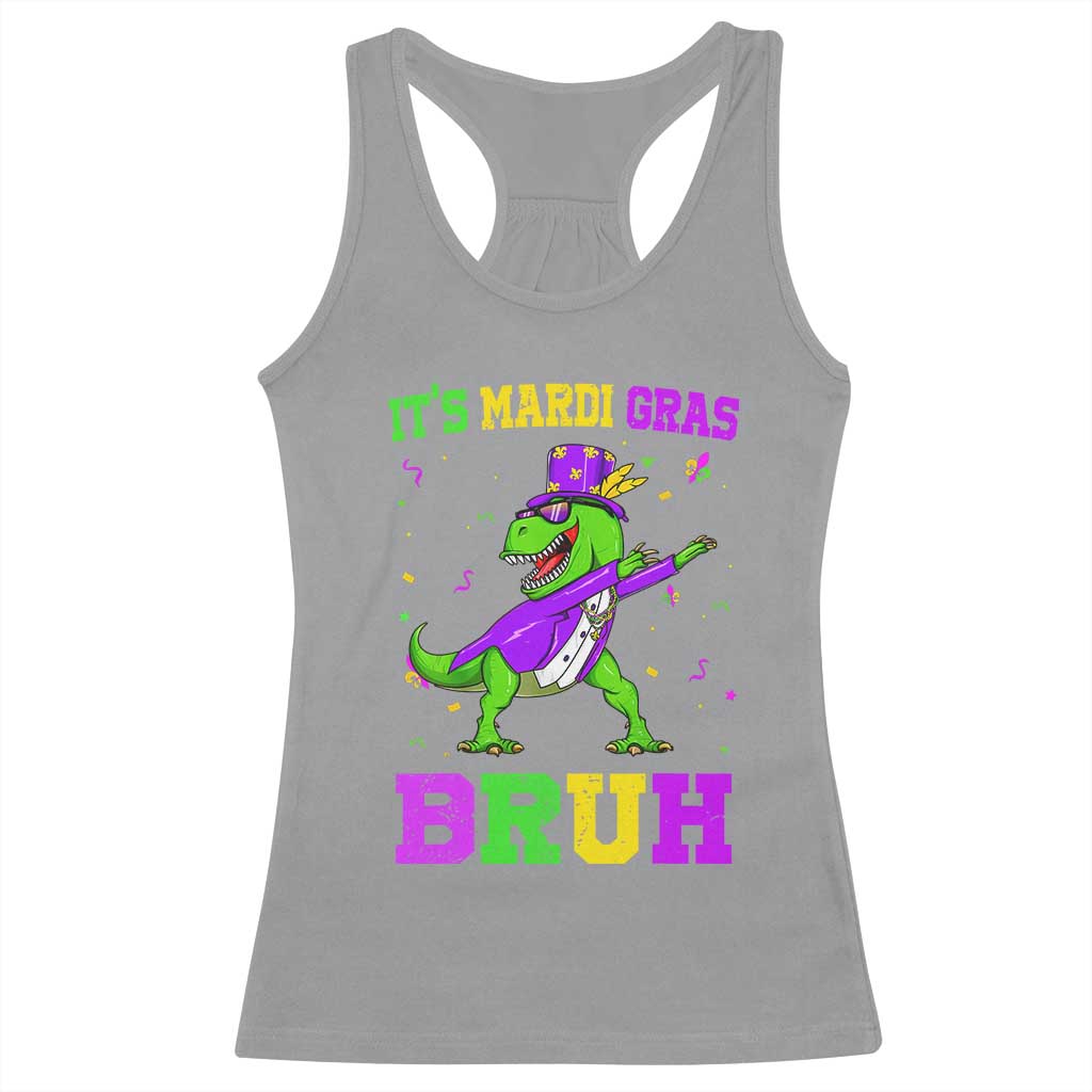Bruh Mardi Gras Racerback Tank Top Dinosaur Meme New Orleans Party Custume Beads TS10 Sport Gray Print Your Wear
