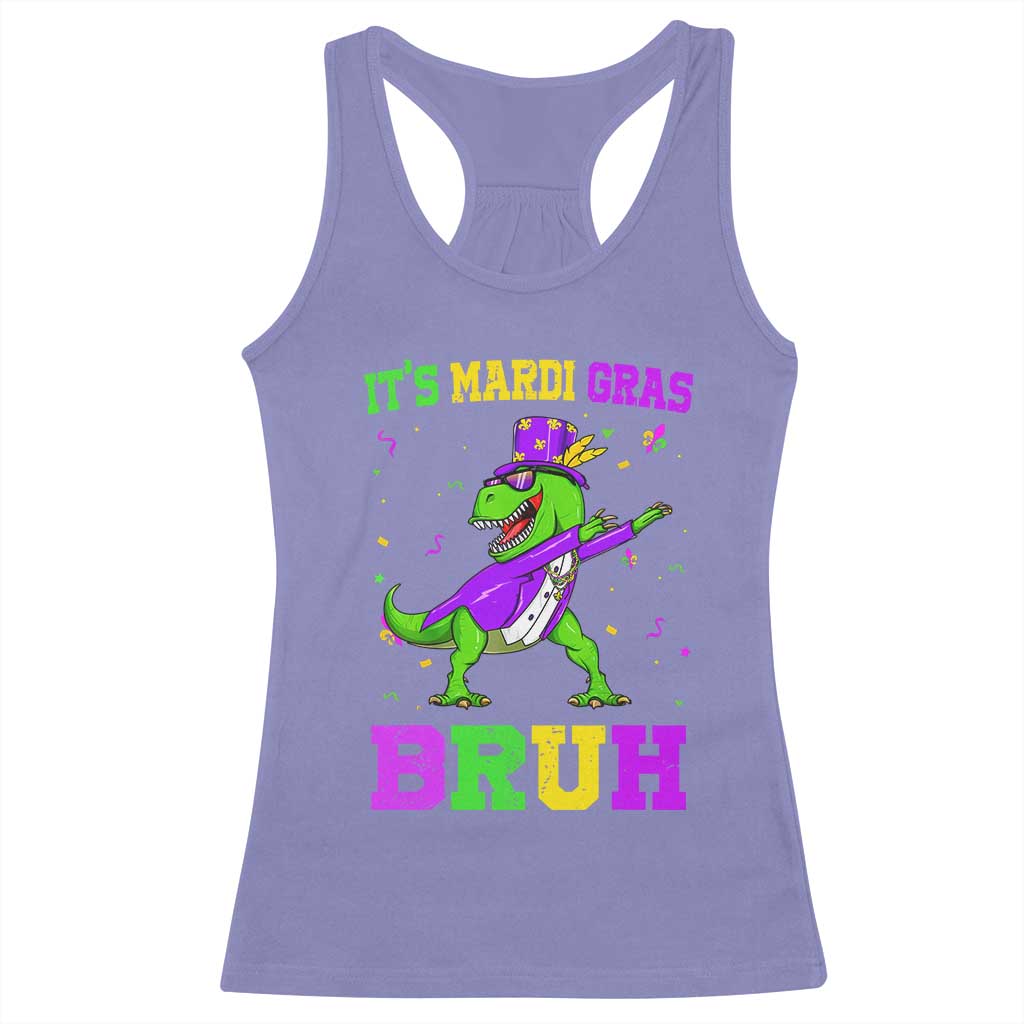 Bruh Mardi Gras Racerback Tank Top Dinosaur Meme New Orleans Party Custume Beads TS10 Violet Print Your Wear