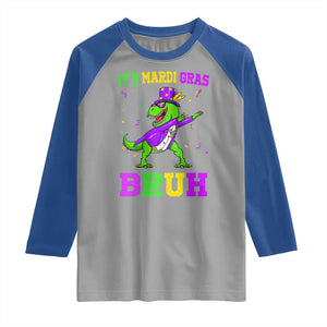 Bruh Mardi Gras Raglan Shirt Dinosaur Meme New Orleans Party Custume Beads TS10 Sport Gray Royal Print Your Wear