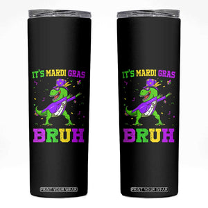 Bruh Mardi Gras Skinny Tumbler Dinosaur Meme New Orleans Party Custume Beads TS10 Black Print Your Wear