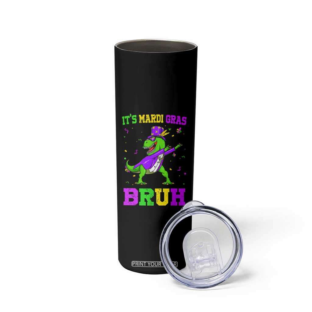 Bruh Mardi Gras Skinny Tumbler Dinosaur Meme New Orleans Party Custume Beads TS10 Print Your Wear