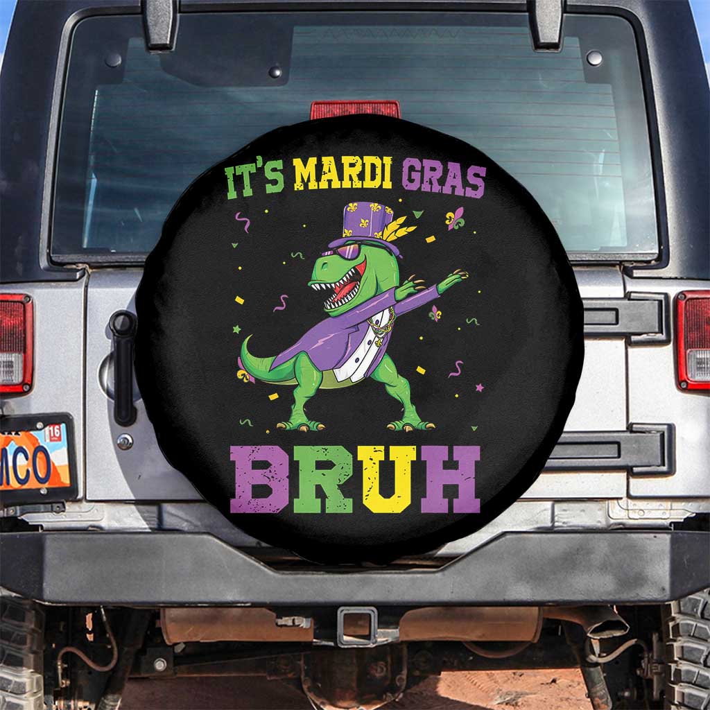 Bruh Mardi Gras Spare Tire Cover Dinosaur Meme New Orleans Party Custume Beads TS10 No hole Black Print Your Wear