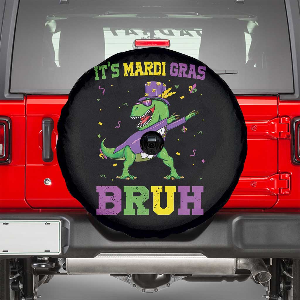 Bruh Mardi Gras Spare Tire Cover Dinosaur Meme New Orleans Party Custume Beads TS10 Black Print Your Wear