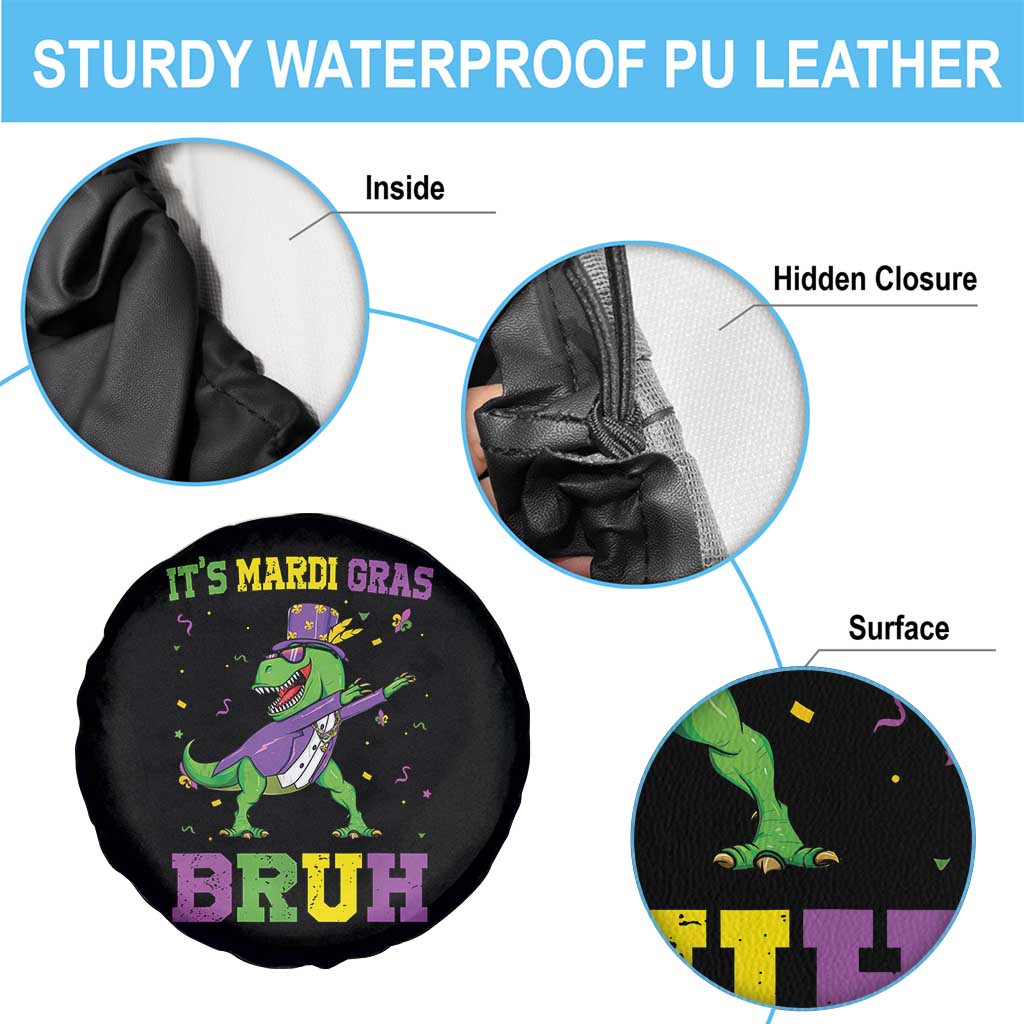 Bruh Mardi Gras Spare Tire Cover Dinosaur Meme New Orleans Party Custume Beads TS10 Print Your Wear