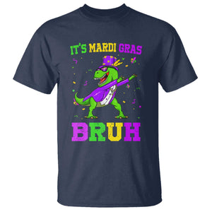 Bruh Mardi Gras T Shirt Dinosaur Meme New Orleans Party Custume Beads TS10 Navy Print Your Wear