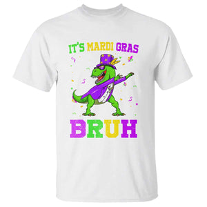 Bruh Mardi Gras T Shirt Dinosaur Meme New Orleans Party Custume Beads TS10 White Print Your Wear