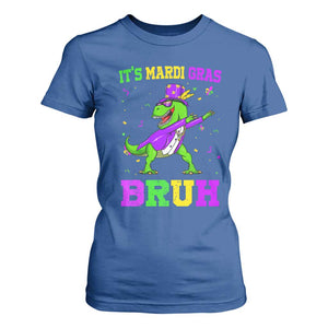 Bruh Mardi Gras T Shirt For Women Dinosaur Meme New Orleans Party Custume Beads TS10 Royal Blue Print Your Wear