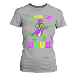 Bruh Mardi Gras T Shirt For Women Dinosaur Meme New Orleans Party Custume Beads TS10 Sport Gray Print Your Wear