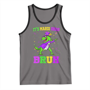 Bruh Mardi Gras Tank Top Dinosaur Meme New Orleans Party Custume Beads TS10 Deep Heather Black Print Your Wear