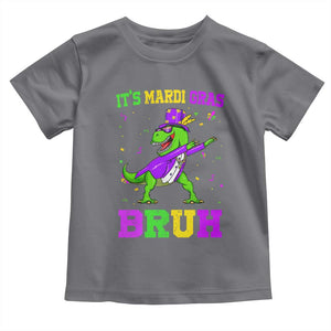 Bruh Mardi Gras Toddler T Shirt Dinosaur Meme New Orleans Party Custume Beads TS10 Charcoal Print Your Wear
