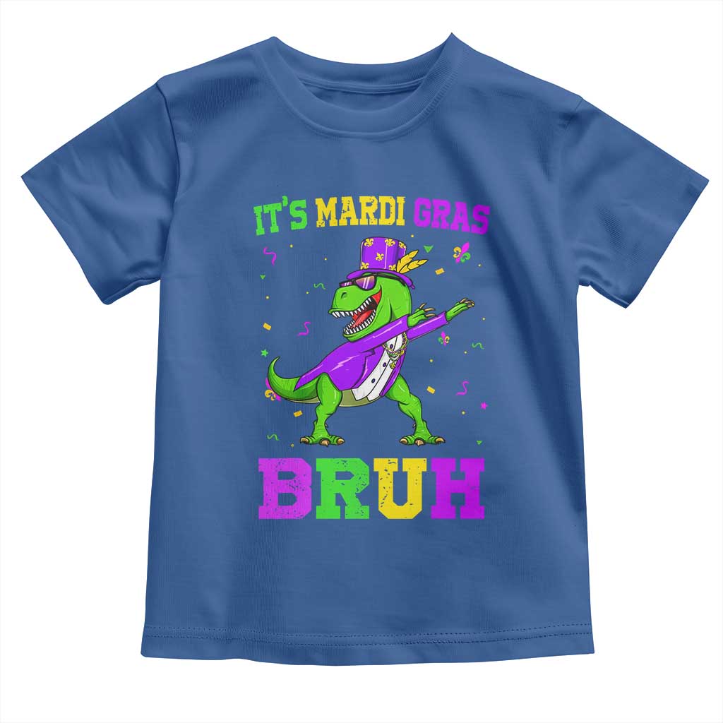 Bruh Mardi Gras Toddler T Shirt Dinosaur Meme New Orleans Party Custume Beads TS10 Royal Blue Print Your Wear