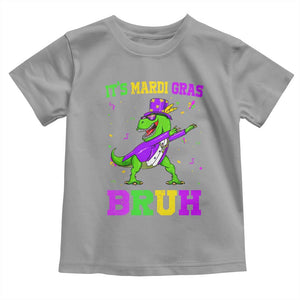Bruh Mardi Gras Toddler T Shirt Dinosaur Meme New Orleans Party Custume Beads TS10 Sport Gray Print Your Wear