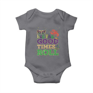 Mardi Gras Baby Onesie Let The Good Times Roll Glitter Print TS10 Charcoal Print Your Wear