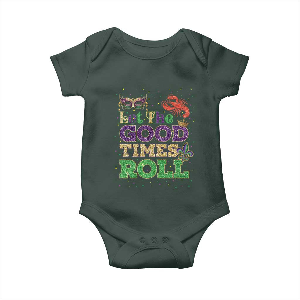 Mardi Gras Baby Onesie Let The Good Times Roll Glitter Print TS10 Print Your Wear