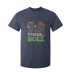 Mardi Gras T Shirt For Kid Let The Good Times Roll Glitter Print TS10 Navy Print Your Wear