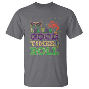 Mardi Gras T Shirt Let The Good Times Roll Glitter Print TS10 Charcoal Print Your Wear