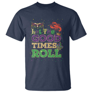 Mardi Gras T Shirt Let The Good Times Roll Glitter Print TS10 Navy Print Your Wear