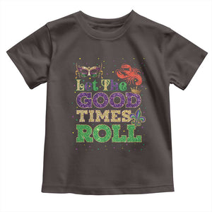 Mardi Gras Toddler T Shirt Let The Good Times Roll Glitter Print TS10 Dark Chocolate Print Your Wear